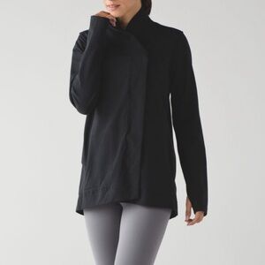 Lululemon Bells Wrap Breathable French Terry Charcoal Gray Button Up Cardigan